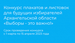 Северян приглашают к участию в конкурсе плакатов и листовок для будущих избирателей Архангельской области на тему: «Выборы - это важно!»